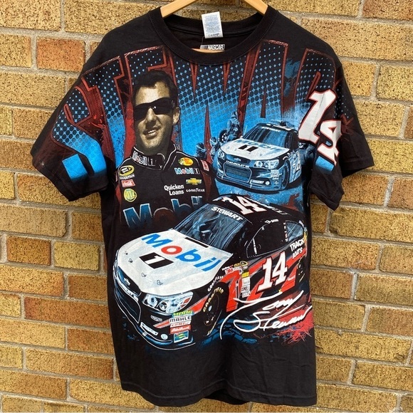 Vintage Tony Stewart AOP NASCAR T Shirt Medium - Picture 1 of 13